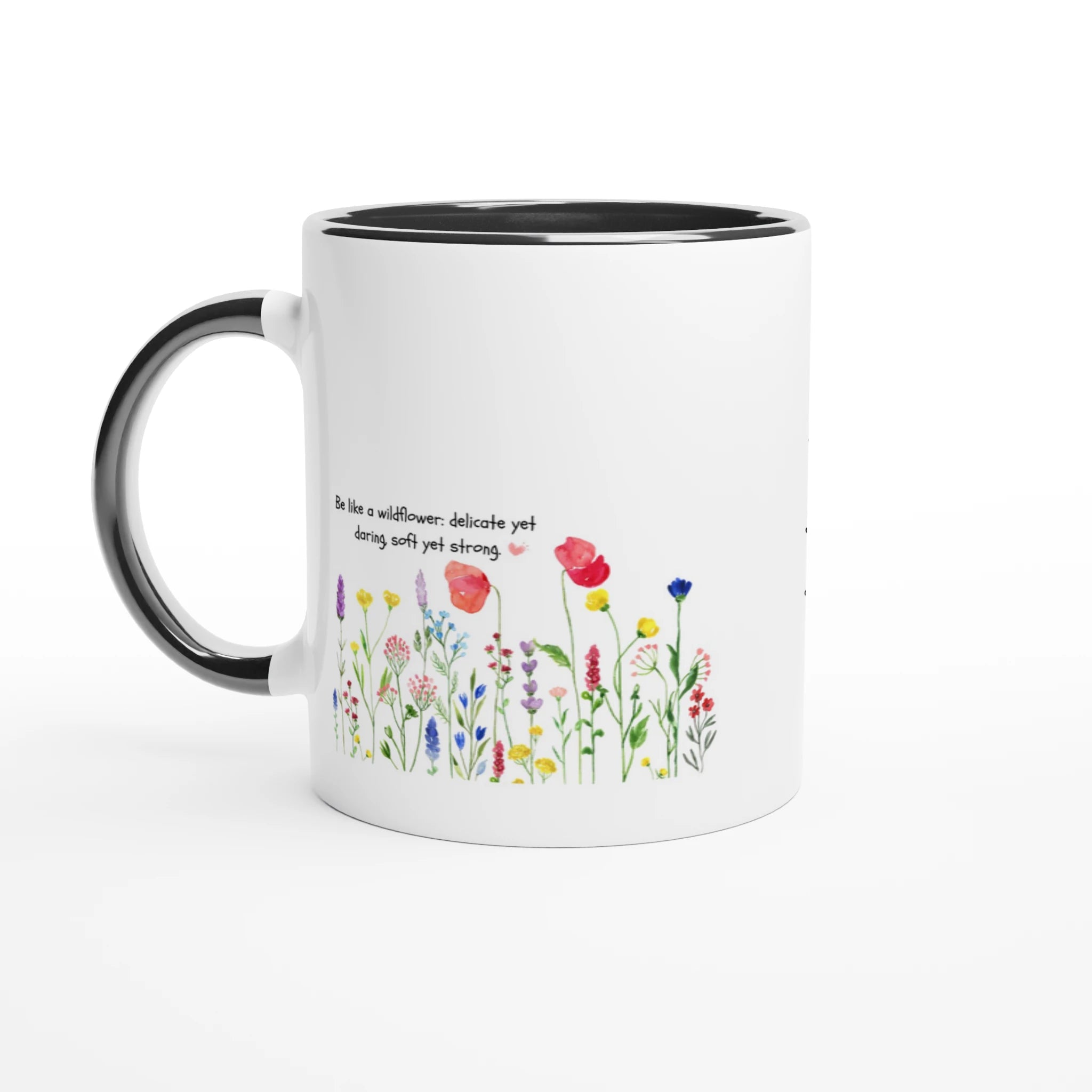 White 11oz Ceramic Mug with Color Inside - Wildflower