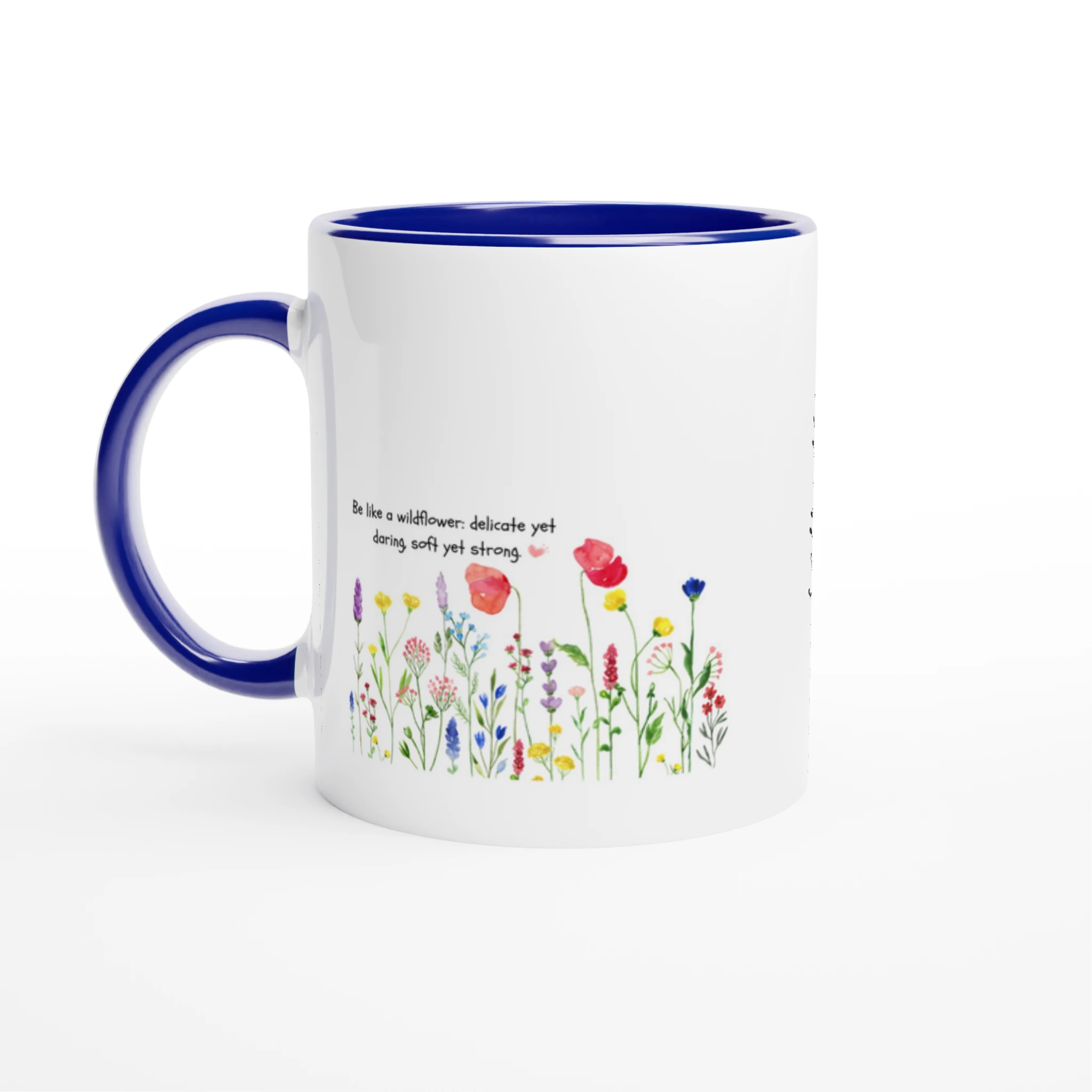 White 11oz Ceramic Mug with Color Inside - Wildflower