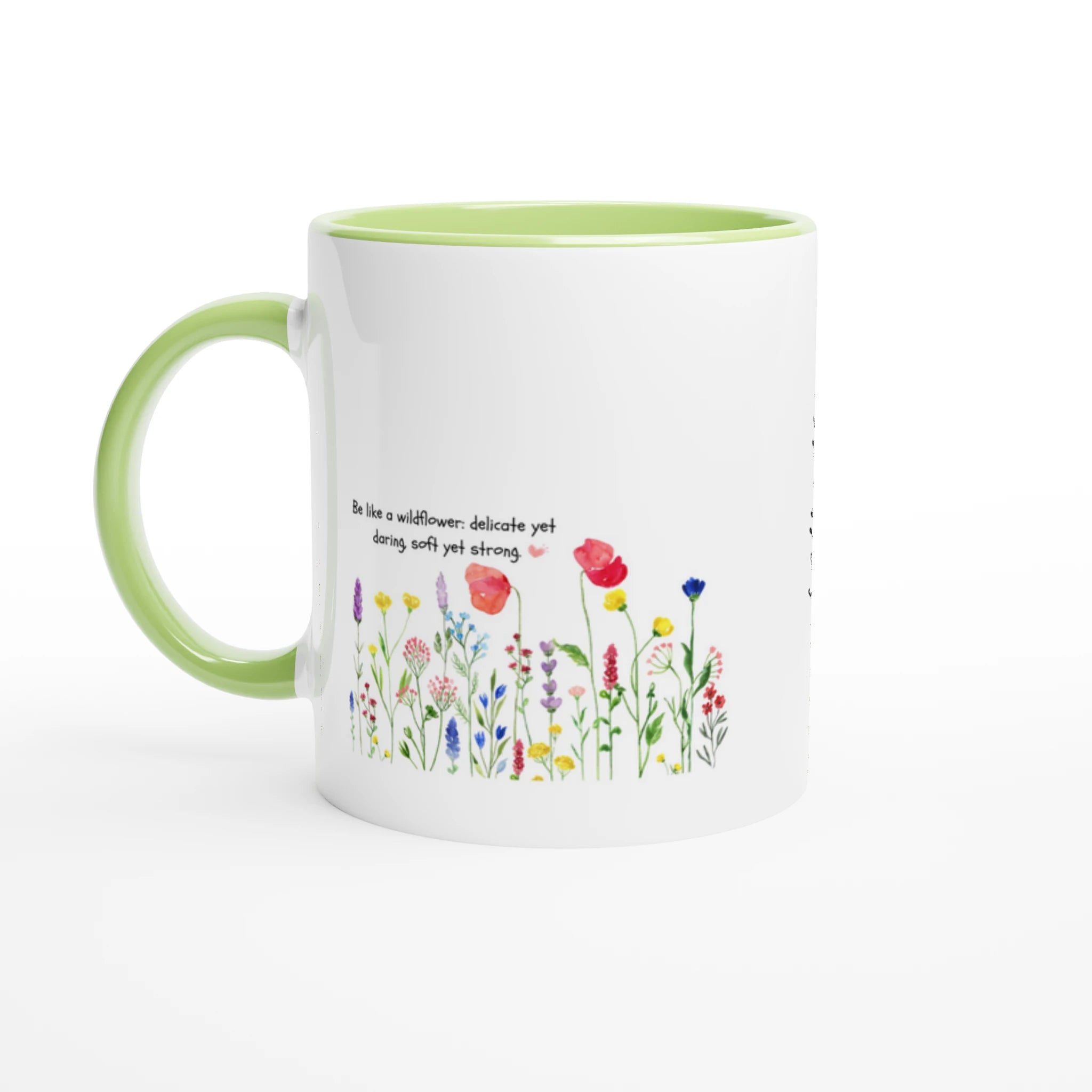 White 11oz Ceramic Mug with Color Inside - Wildflower