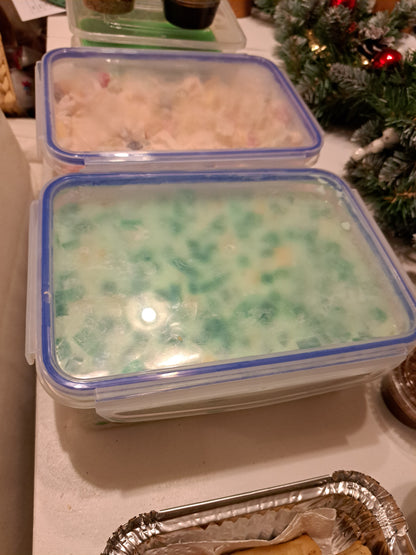 Covered containers of Sago’t Gulaman prepared for an event