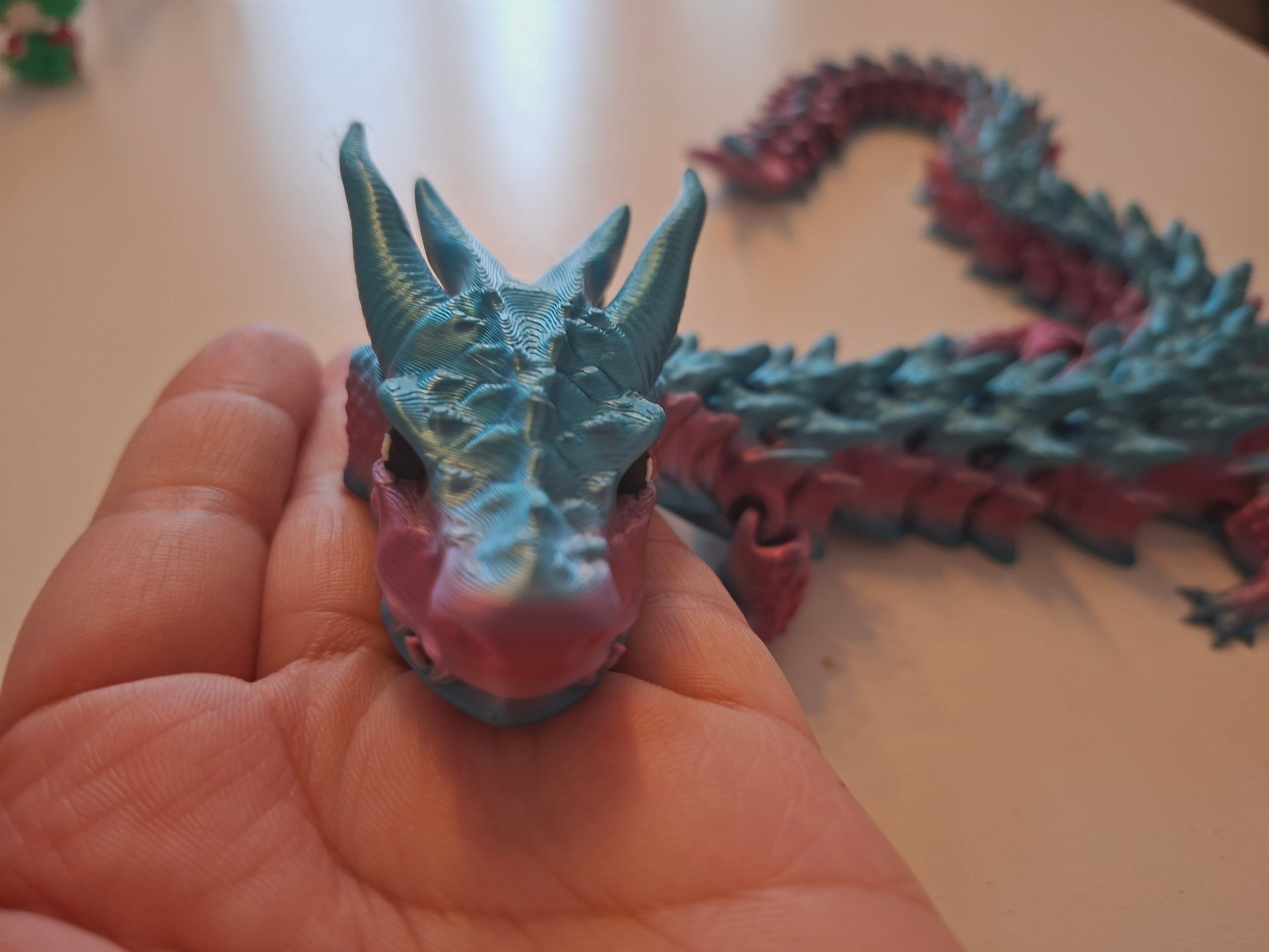 Articulated Dragon Toy, 3D Printed Flexible Figurine