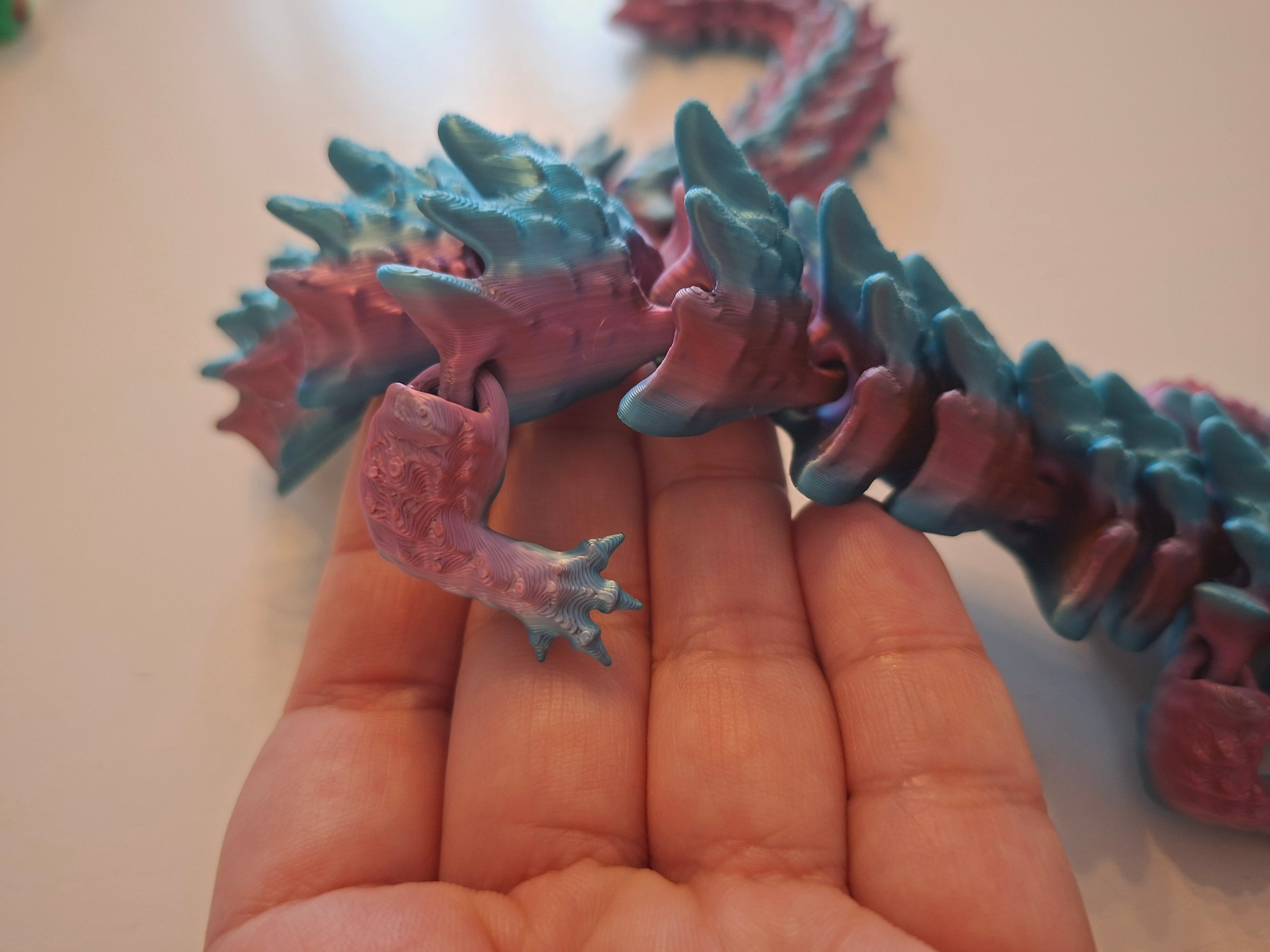 Articulated Dragon Toy, 3D Printed Flexible Figurine