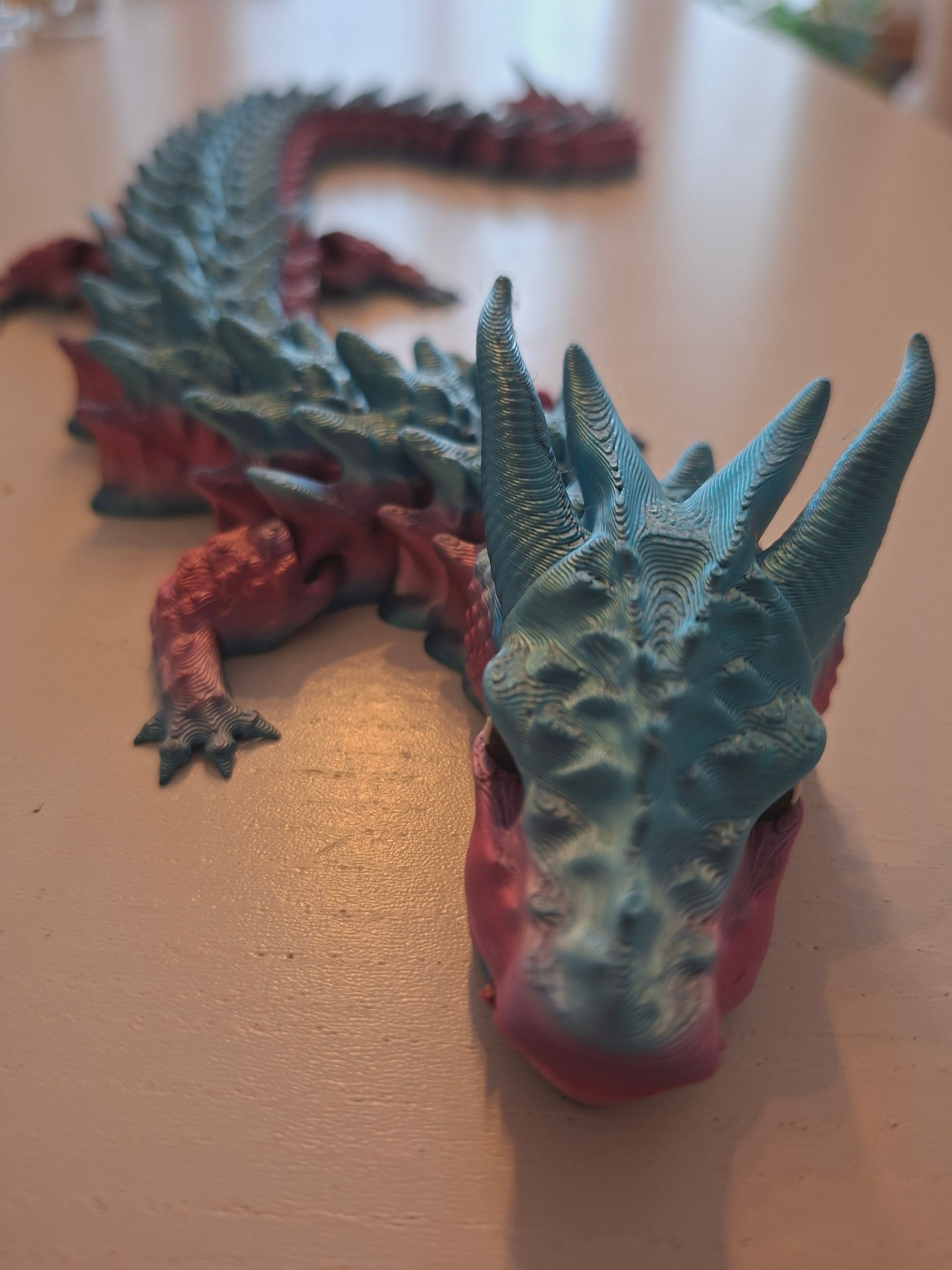 Articulated Dragon Toy, 3D Printed Flexible Figurine